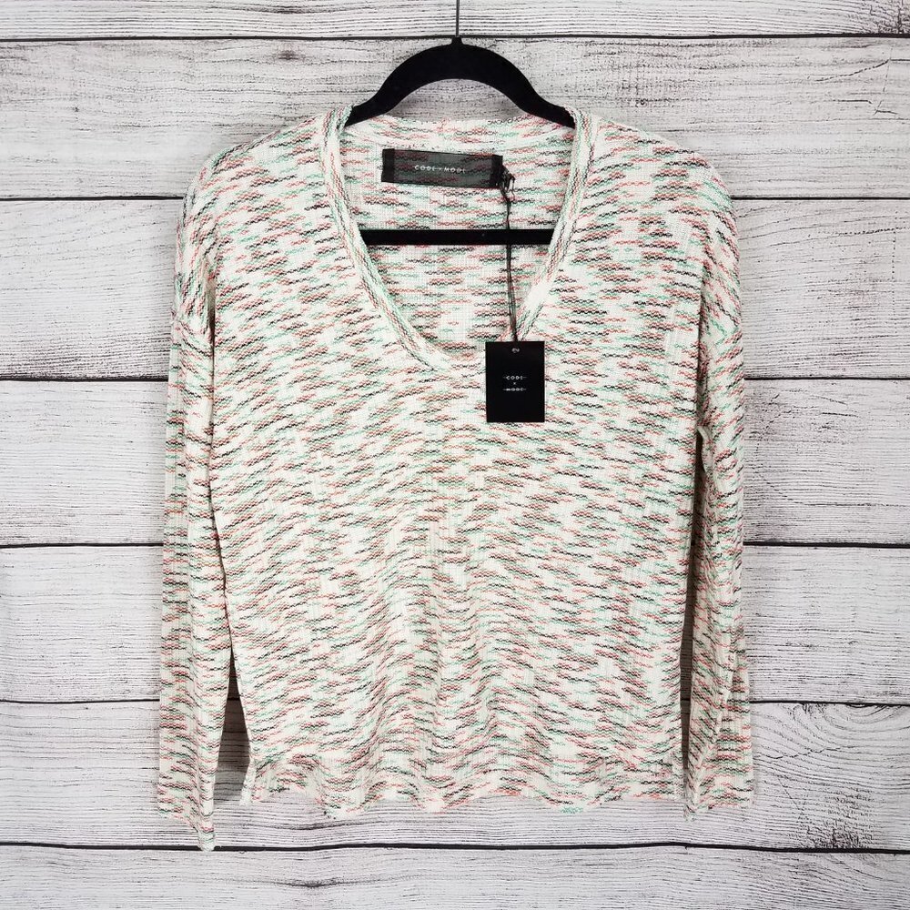 Code x Mode NWT Nordstrom Knit Sweater Top Pullover Space Dye Womens XS Casual